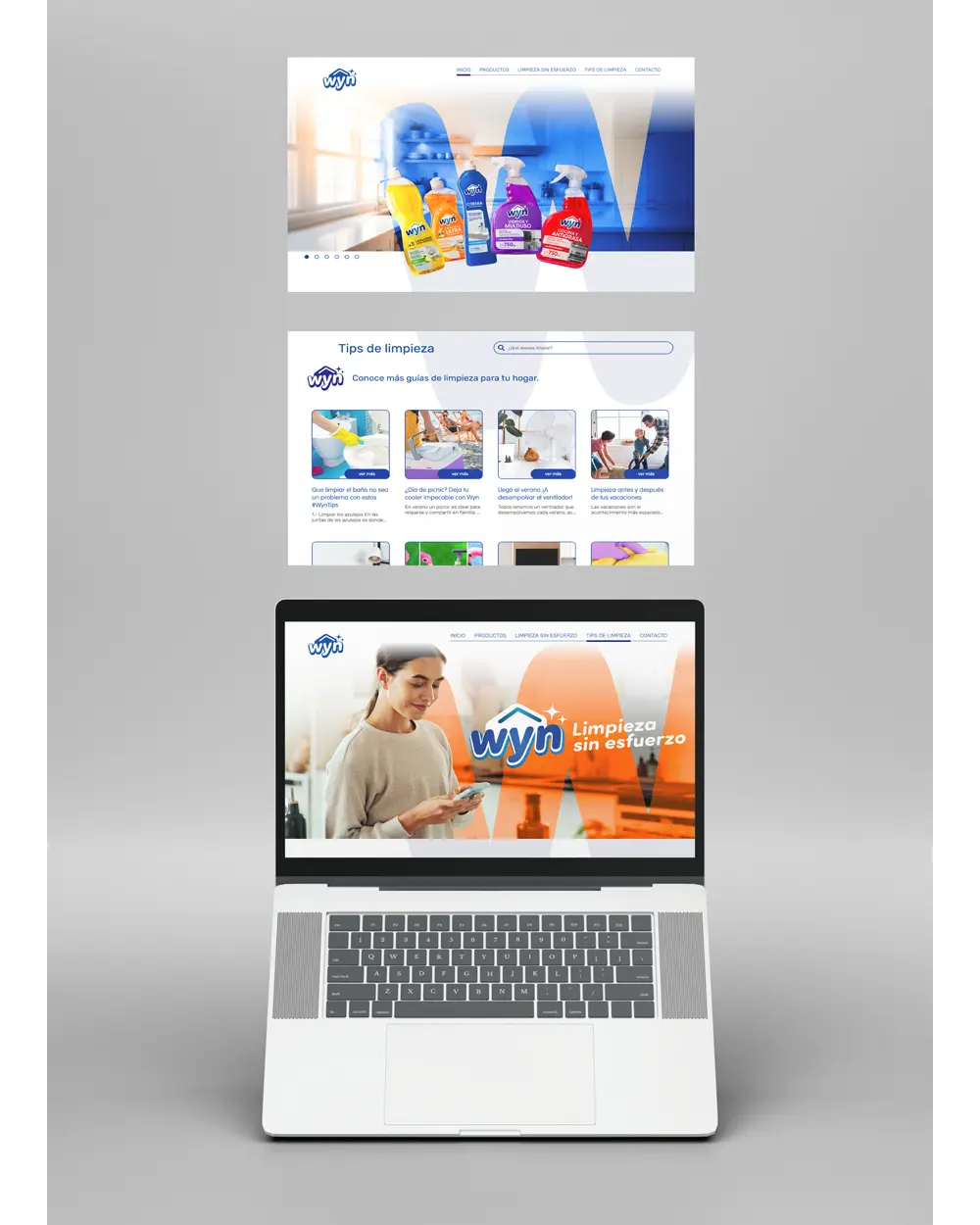 Imagen referencial del sitio web de marca Wyn